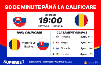Slovacia – România: Generaţia de Suflet, la 90 de minute de o calificare istorică