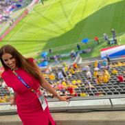 Simona Leskovská este reporter sportiv și crainicul echipei naționale a Slovaciei, foto: Andrei Crăițoiu / GSP