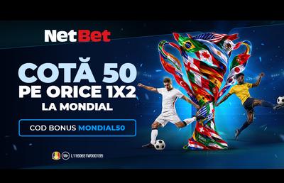 Cota 50 la orice pariu 1X2 pe Mondial