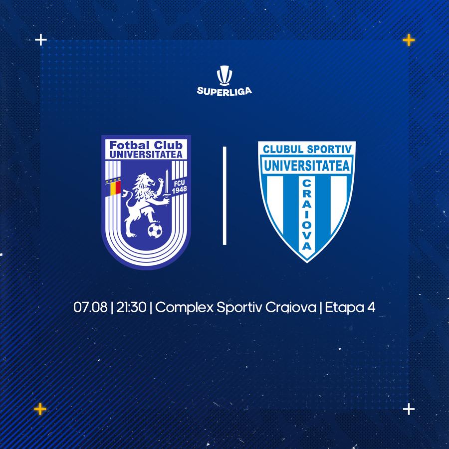 Postarea lui FCU Craiova A început războiul în Craiova! Cum se sabotează cluburile lui Mititelu și Rotaru înaintea meciului direct