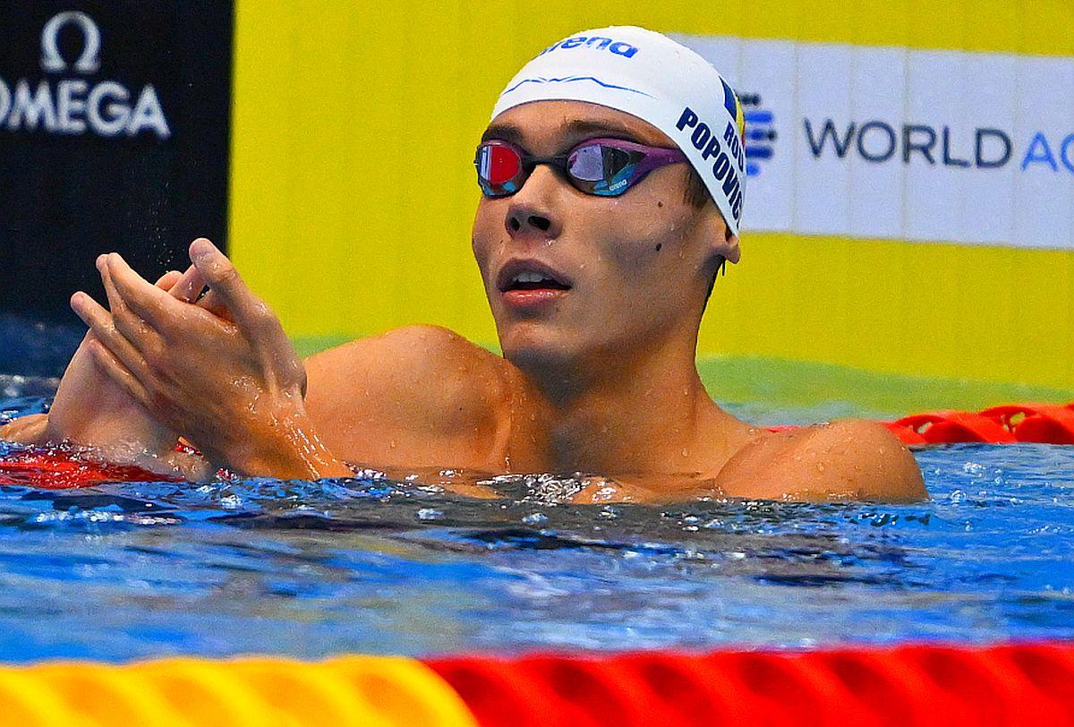 David Popovici, locul 2 în semifinalele probei de 100 de metri liber la Fukuoka