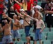 Probleme încă din primul minut la meciul dintre CSKA 1948 și FCSB. Observatorul UEFA a cerut ca un banner al suporterilor bulgari să fie îndepărtat de urgență de la Tribuna I a stadionului „Vasil Levski”. Foto: Cristi Preda