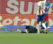 David Miculescu (23 ani) a irosit o șansă uriașă în minutul 19 al partidei dintre FCSB și Oțelul Galați. Captură Digi Sport