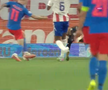 David Miculescu (23 ani) a irosit o șansă uriașă în minutul 19 al partidei dintre FCSB și Oțelul Galați. Captură Digi Sport