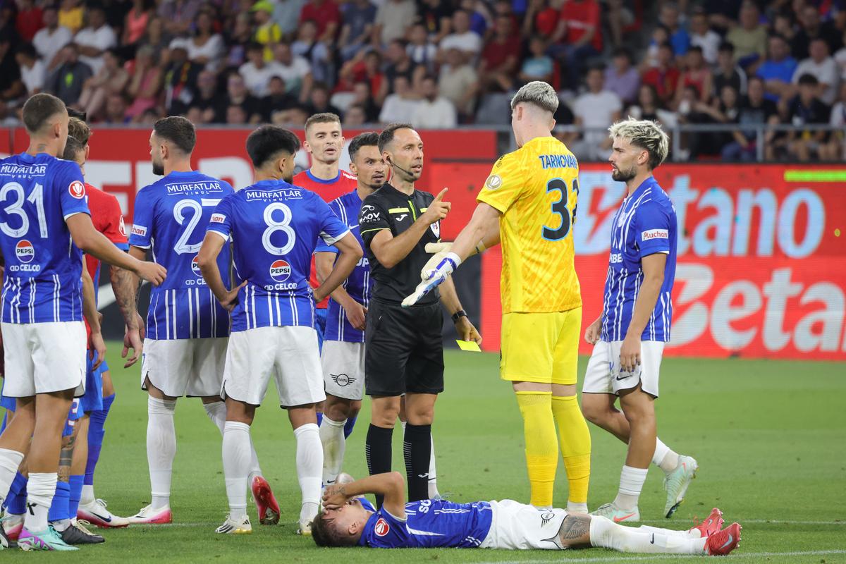 Ștefan Târnovanu, cartonaș roșu în FCSB - Farul