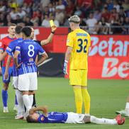 Ștefan Târnovanu, cartonaș roșu în FCSB - Farul. FOTO: Ionuț Iordache