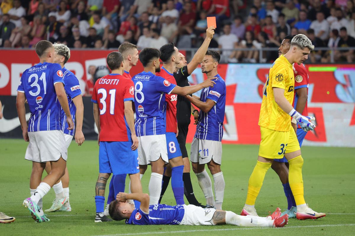 Ștefan Târnovanu, cartonaș roșu în FCSB - Farul