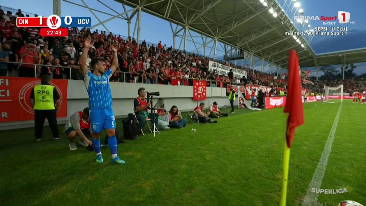Anzor, lovit cu un pahar de bere în meciul Dinamo - Craiova
