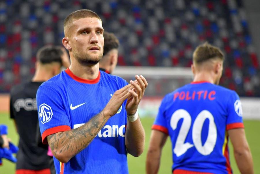 Daniel Bîrligea, la finalul meciului FCSB - Auda // Foto: Cristi Preda (GSP) „E dezamăgitor!” » Gigel Bucur i-a „tăvălit” pe atacanții români de azi: „Acum marchezi două goluri și ajungi la națională”