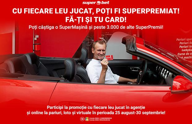 Cu fiecare leu jucat, poți fi SuperPremiat! Ia-ți cardul Superbet, intră în Superbet Club și înregistrează-ți biletele! Un bolid de senzație vrea să fie al tău!