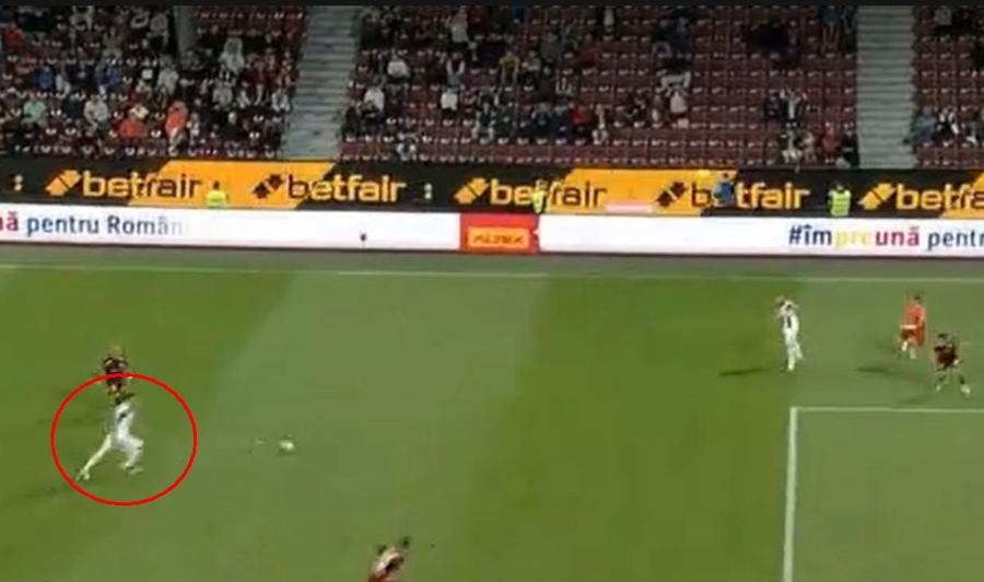 Pavkov trimite în poarta goală, de la 25 de metri / FOTO: captură @Pro X Notele ultimului meci condus de Marius Șumudică la CFR Cluj » Un jucător al campioanei României a primit 1