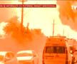 Explozii puternice urmate de incendiu la Crevedia, în Dâmbovița / FOTO: Capturi @TVR