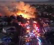 Explozii puternice urmate de incendiu la Crevedia, în Dâmbovița / FOTO: Capturi @TVR