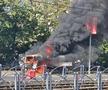 O mașină a luat foc lângă stadionul Ghencea