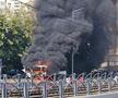 O mașină a luat foc lângă stadionul Ghencea