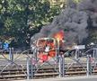 Alertă în Ghencea: înainte de Steaua - UTA, o mașină a luat foc peste drum de stadion