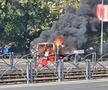 Alertă în Ghencea: înainte de Steaua - UTA, o mașină a luat foc peste drum de stadion!
