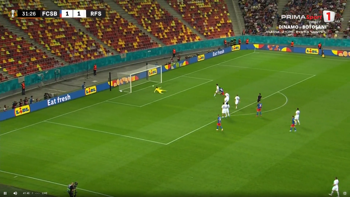 Golul 2 marcat de FCSB cu RFS