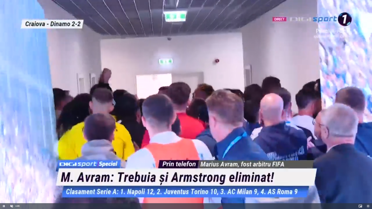 HAOS pe tunel după Universitatea Craiova - Dinamo: jucătorii au sărit la bătaie
