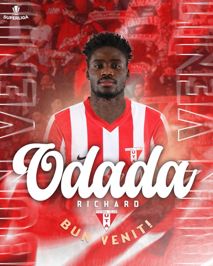 UTA Arad a anunțat aducerea lui Richard Odada // foto: Facebook UTA Cu interdicție la transferuri, clubul a anunțat aducerea unui nou fotbalist în Superliga: a jucat la Steaua Roșie Belgrad