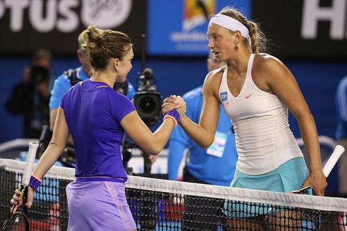 Yanina Wickmayer și Simona Halep // Sursă foto: Getty