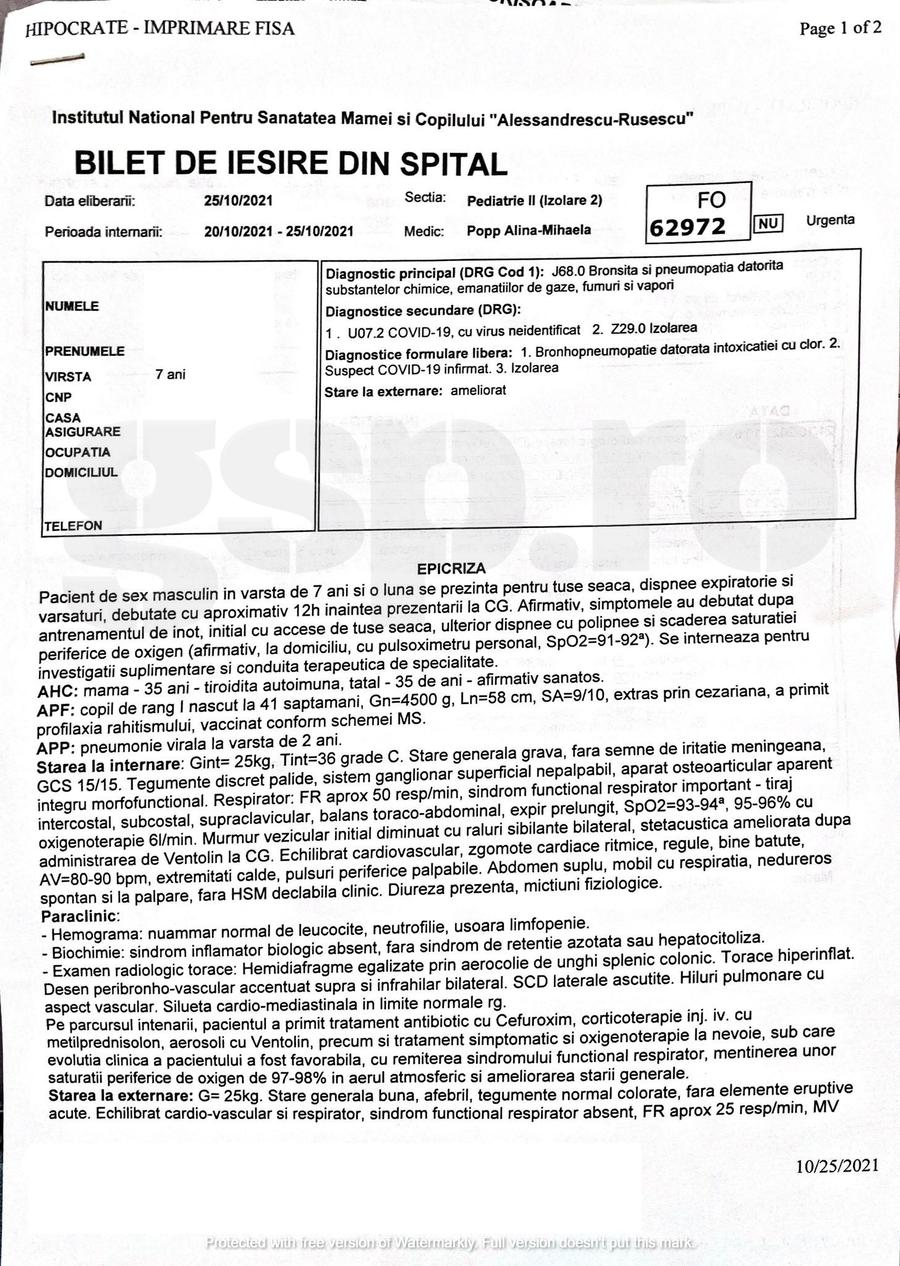 Incident grav la bazinul de la CS Rapid: 18 copii au ajuns de urgență la spital » GSP a vorbit cu cei implicați: „Diagnosticul e pneumonie toxică, au inhalat substanțe nocive”. Poliția a deschis o anchetă, clubul se apără: „Testele sunt ok”