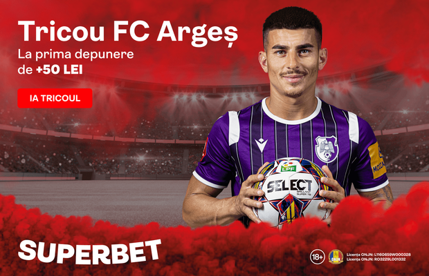 Deschizi cont la superbet, depui 50 lei și primești cadou tricoul original FC Argeș!