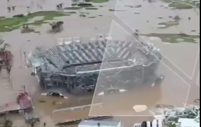 Arena GNP Seguros, cea care găzduiește turneul de ATP 500 din Acapulco, a fost inundată în urma uraganului Otis.