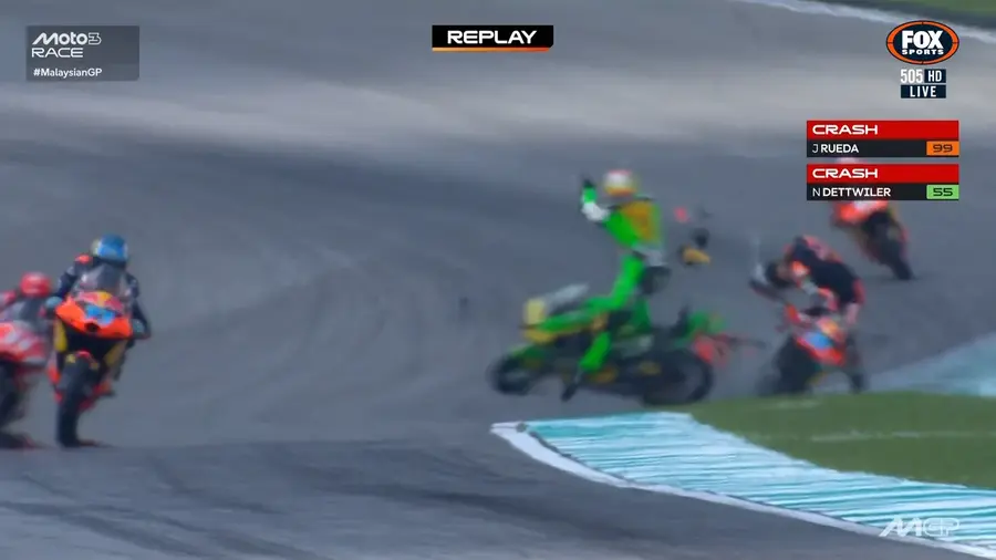 Accident violent în MotoGP » Pilot în pericol de moarte: a fost transportat imediat la spital, unde va fi supus la mai multe operații