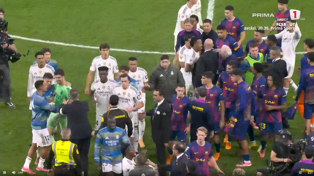 Final cu scântei în Real Madrid - Barcelona: de două ori la un pas de bătaie generală!