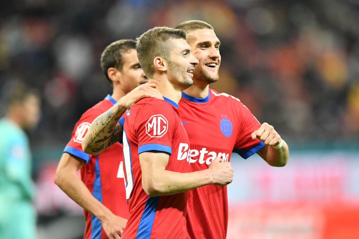 Show în FCSB - UTA Arad: patru goluri, alte două reușite anulate, două penalty-uri și cartonaș roșu » Roș-albaștrii se apropie de play-off