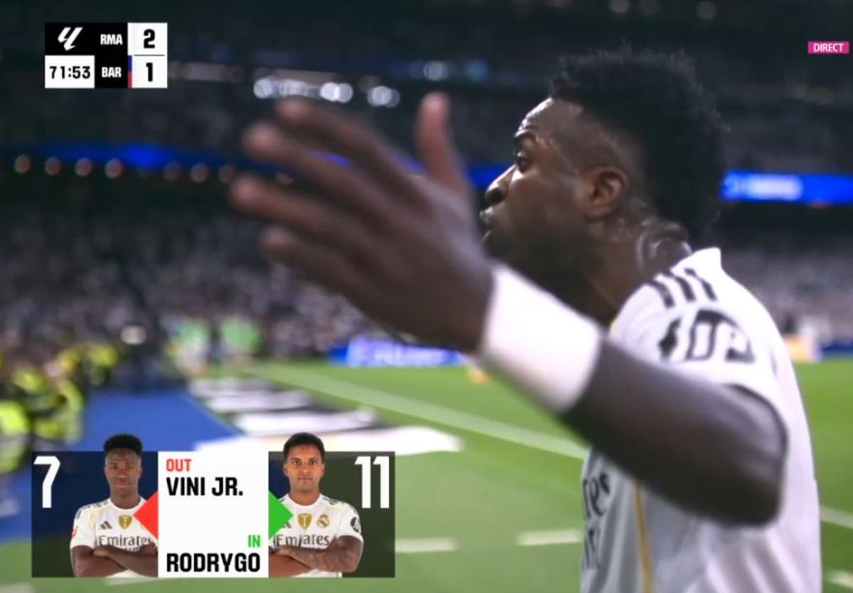 Vinicius, CRIZĂ de nervi în El Clasico: a mers la vestiare în minutul 70!