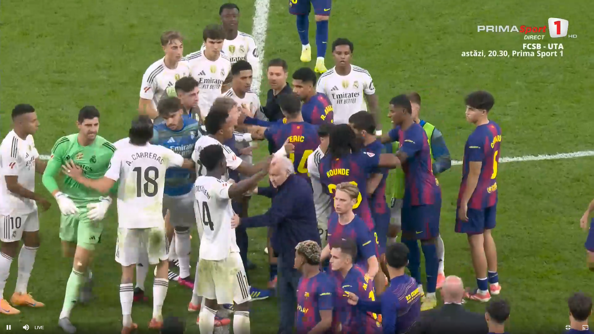 Final cu scântei în Real Madrid - Barcelona: de două ori la un pas de bătaie generală!