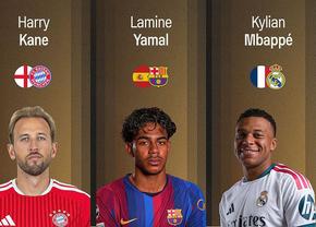 Kane, Yamal sau Mbappe? Cum se compară principalii 3 favoriți la Balonul de Aur