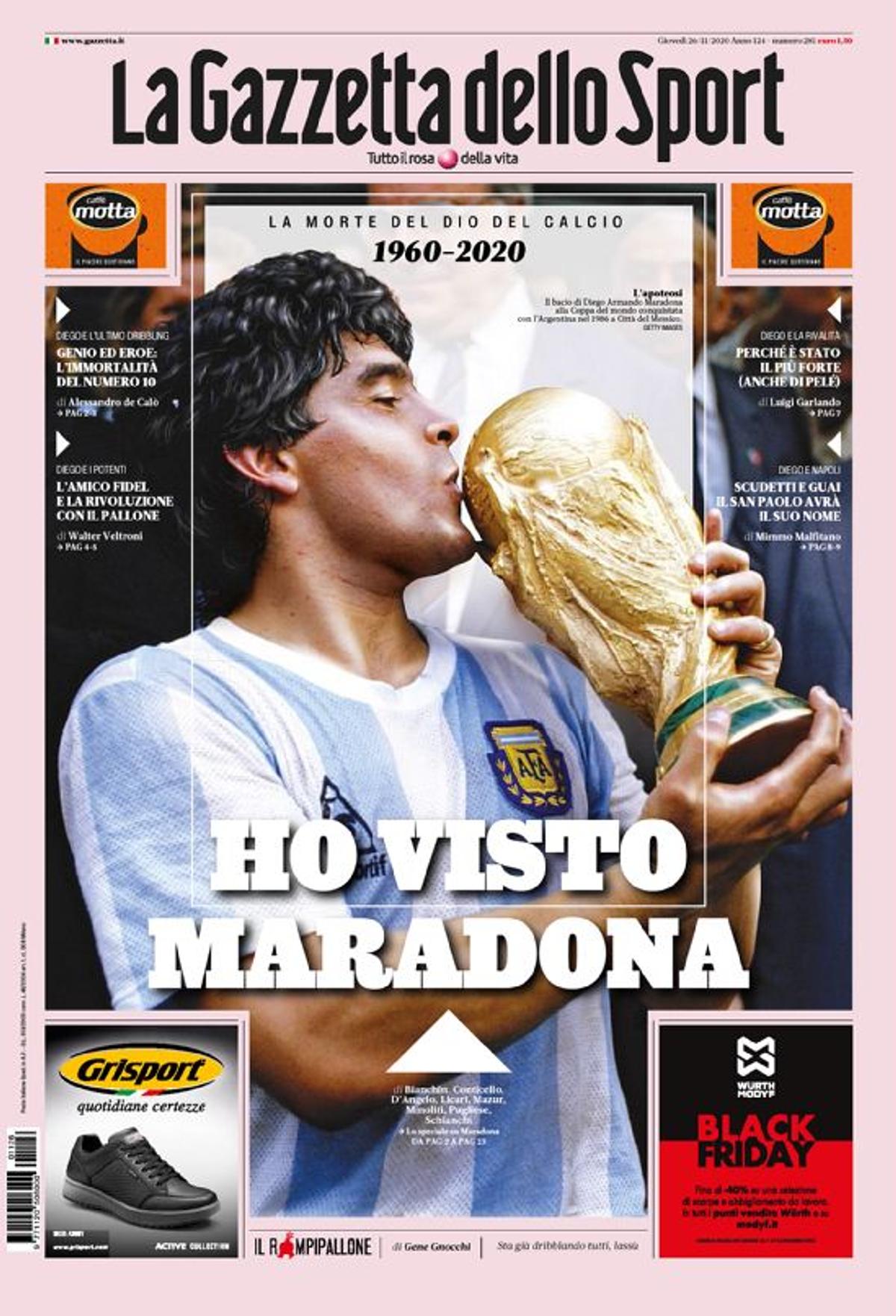 „Dumnezeu a murit” » Cum arată primele pagini ale marilor ziare din lume după decesul lui Diego Maradona