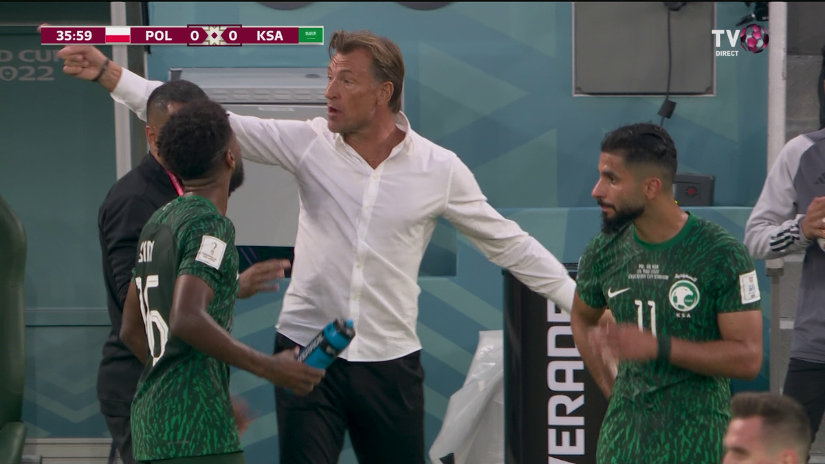 Moment viral cu Herve Renard, în prima repriză din Polonia - Arabia Saudită » Prestație de MVP a traducătorului 
