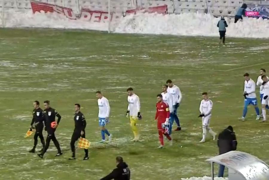 Oțelul - CSU Craiova/ captură Digi Sport Mitriță a topit Oțelul » Hattrick pornit după un gol din ofsaid pentru vedeta Universității Craiova, în meciul întârziat de zăpadă