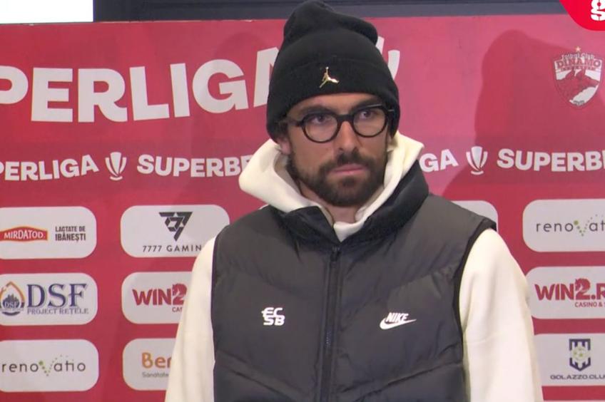 FCSB a învins-o pe Dinamo, scor 1-0. Andrea Compagno l-a felicitat pe Florinel Coman pentru golul care a decis derby-ul.