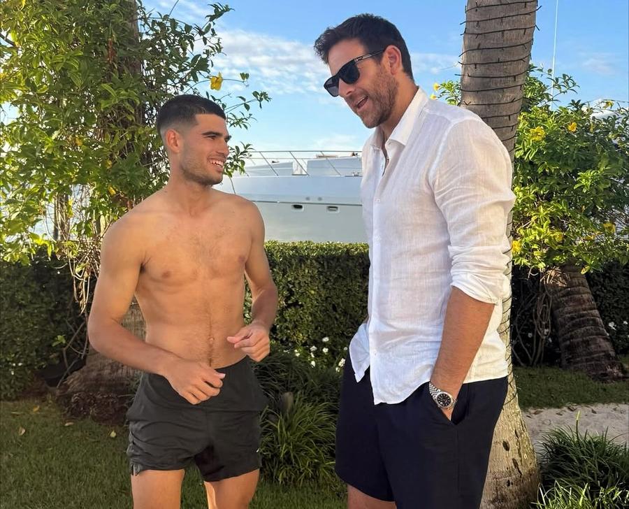 Carlos Alcaraz și Juan Martin del Potro la Miami Foto: Instagram Carlos Alcaraz nu mai e blond și se bucură de vacanță în Miami + o întâlnire între campioni