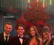 Denis Drăguș și Ianis Hagi cu partenerele lor, Elena și Vanessa