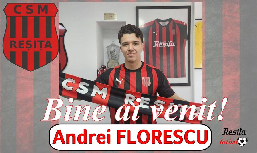 Andrei Florescu / foto: CSM Reșița Jucătorul plecat de la Dinamo în această iarnă a fost prezentat în Liga 2