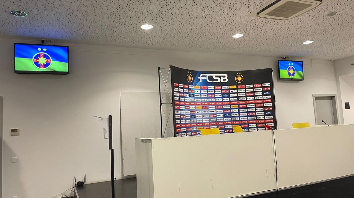 Imaginea specială apărută pe cubul Arenei Naționale și la vestiare înainte de FCSB - Farul
