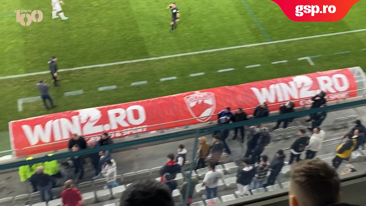 Steward scos de jandarmi din stadion la meciul Dinamo - Hermannstadt