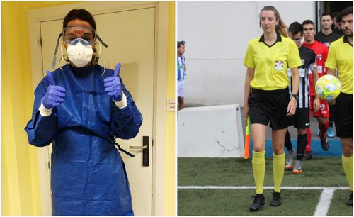 Iragartze Fernandez e infirmieră la un spital din Bilbao, dar și arbitru asistent în liga a treia spaniolă. Foto: AS