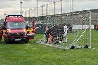 Sperietură în amicalul CFR Cluj - Hermannstadt » S-a lovit de o bară de susținere și a fost nevoie de intervenția ambulanței
