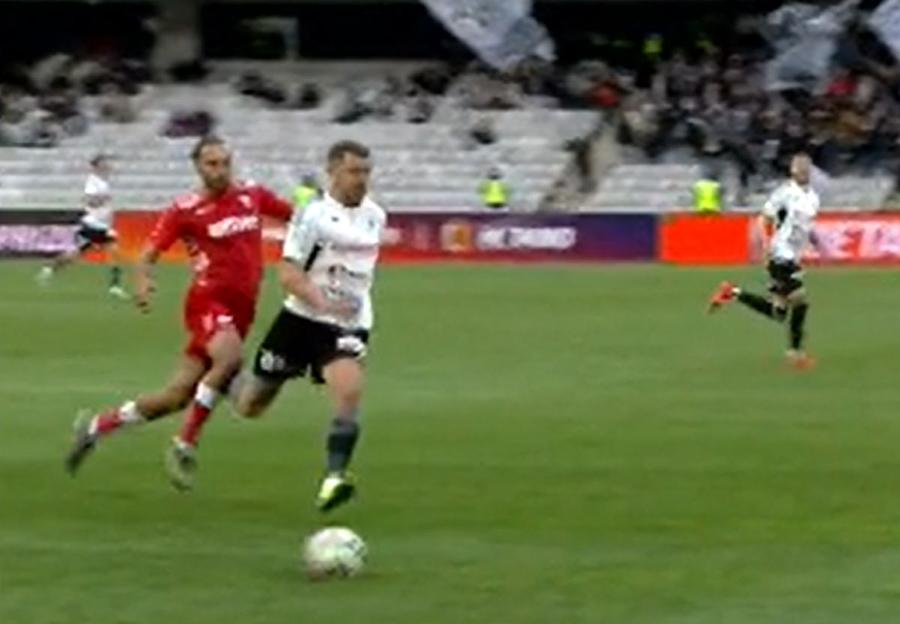 FOTO: Captură TV @Digi Sport 1 U Cluj - Sepsi e finala Cupei României Betano 2023! „Șepcile” i-au stricat debutul lui Rednic la UTA
