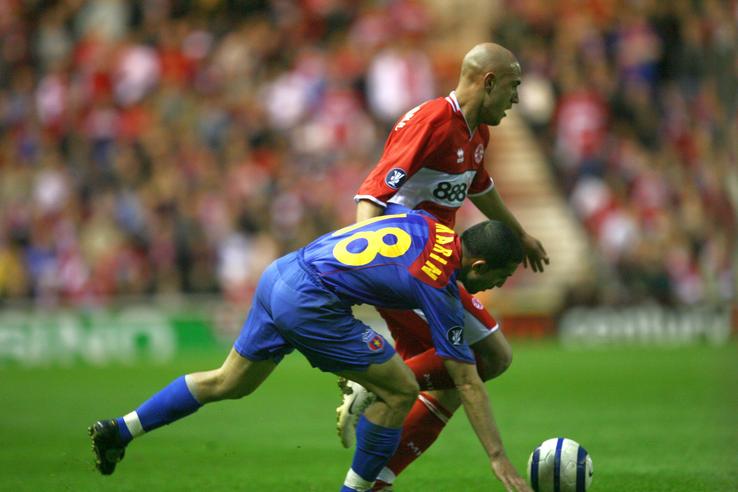 Petre Marin, în duel cu Massimo Maccarone. Foto: Arhiva GSP