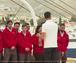 Flacăra olimpică a plecat din Grecia spre Franța » Imagini de la festivitatea specială din portul Pireu
