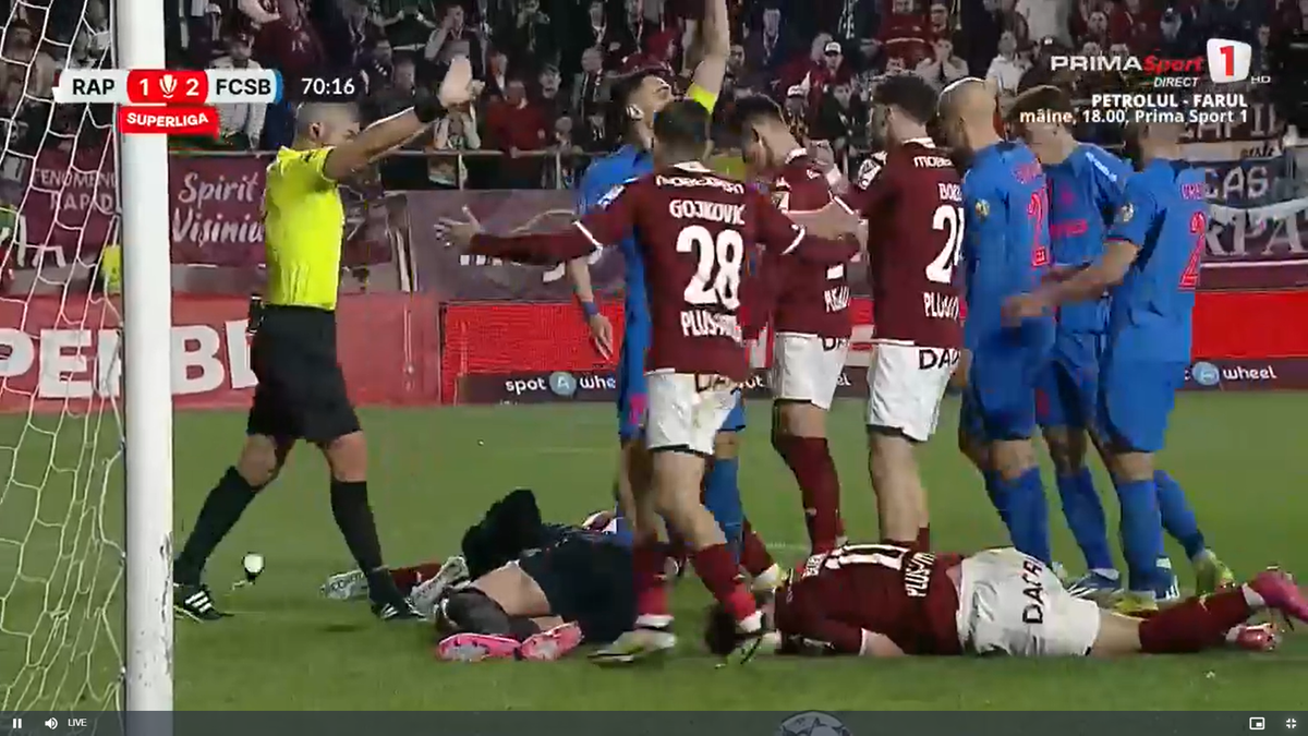 Contact între Târnovanu și Christensen în Rapid - FCSB