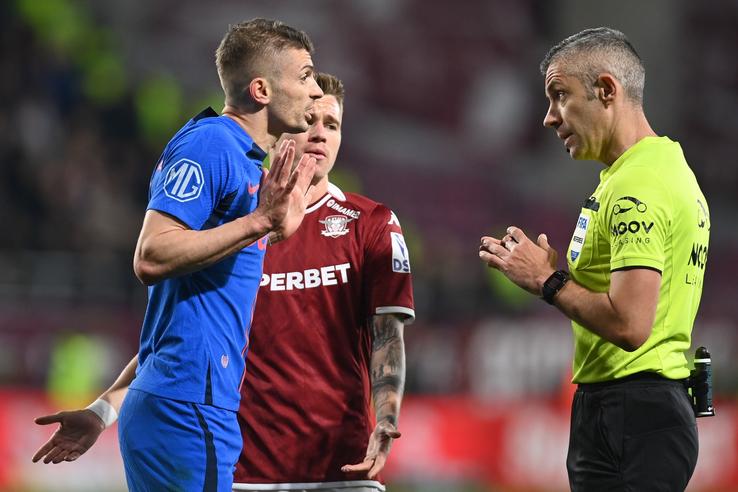 FCSB a învins duminică seara, în deplasare, scor 2-1, formaţia Rapid Bucureşti, în etapa a şasea din play-off-ul Superligii. Au marcat: Christensen 48 / Cisotti 6, Bîrligea 42. FOTO: Eduard Vînătoru (GSP.RO)